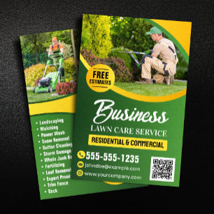 Grün & Gelb Lawn Care Landscaping Mähen Flyer