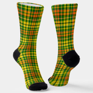 Grün Gelb Orange Kariert Tartan Design  Socken
