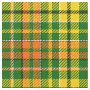 Grün Gelb Orange Kariert Tartan Design  Stoff