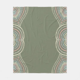 grün-gelb-rosa-blaue Herzrasen Fleecedecke