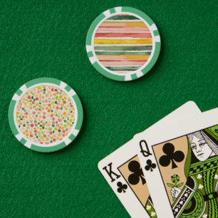 Grün Gelb Rot Pink Streifen Pokerchips