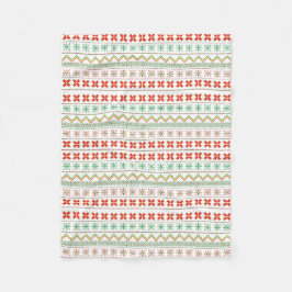 Grün-Gelb-Rot Pixel Strickmuster Fleecedecke