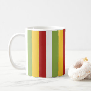 Grün Gelb Rot Streifen Kaffeetasse