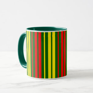 Grün Gelb Rot Vertikale Streifen Design   Tasse