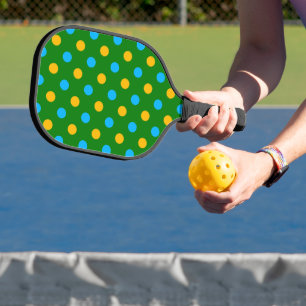 Grün Gelb Schwarz Polka Punkte Design  Pickleball Schläger