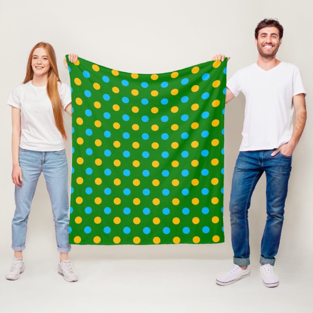 Grün Gelb Schwarz Punkte Design  Fleecedecke (Beispiel)