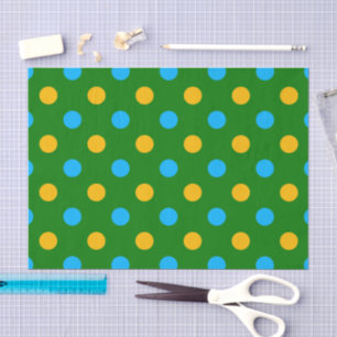 Grün Gelb Schwarz Punkte Design Seidenpapier