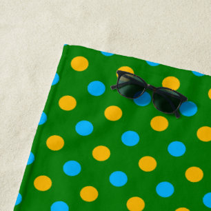 Grün Gelb Schwarz Punkte Design  Strandtuch