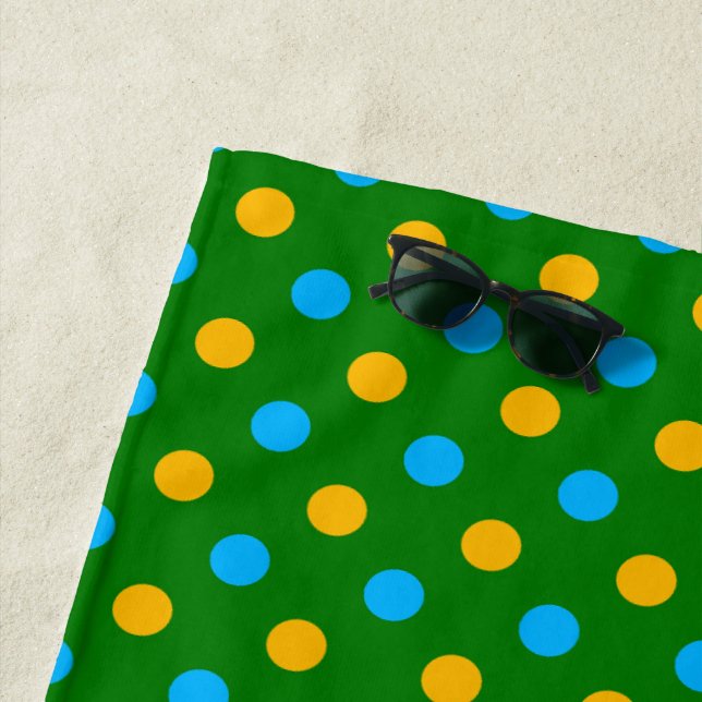Grün Gelb Schwarz Punkte Design  Strandtuch (Beispiel)