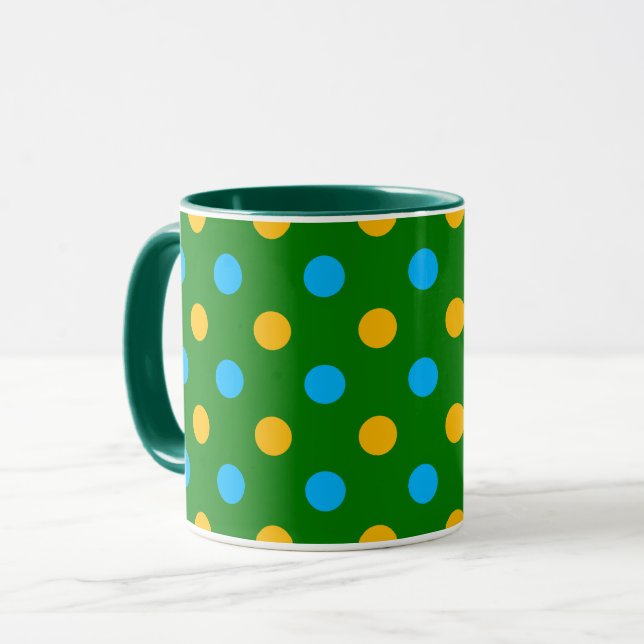 Grün Gelb Schwarz Punkte Design  Tasse (Vorderseite Links)