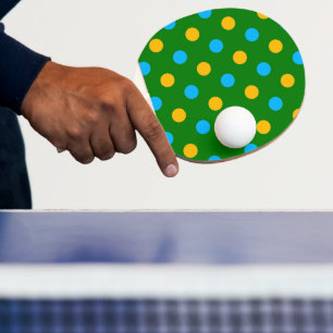 Grün Gelb Schwarz Punkte Design  Tischtennis Schläger