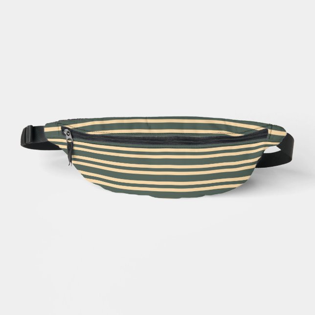 Grün Gelb Streifenmuster Bauchtasche (Vorderseite)