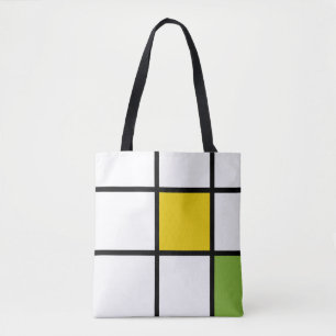 Grün Gelb und Schwarz im Mondrian-Stil