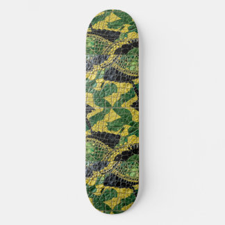 Grün Gelbe Alligator Krokodil Drachen Leder Skateboard