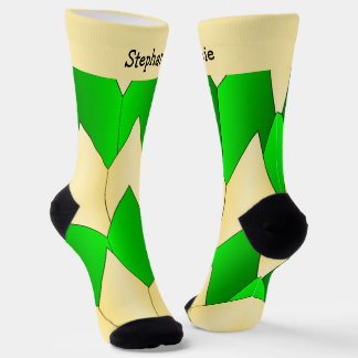 Grün gelbe Art Deco Design Socken