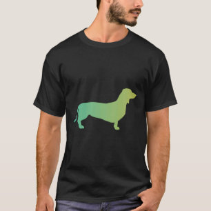 Grün-gelbe glänzende Dackel T-Shirt