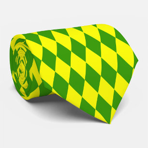 Grün Gelbe Harlekin-Kariermuster-Design Krawatte