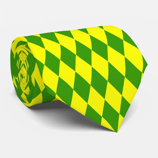Grün Gelbe Harlekin-Kariermuster-Design  Krawatte (Von Creator hochgeladen)