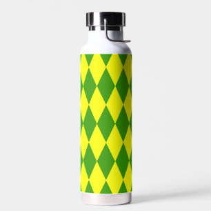 Grün Gelbe Harlekin Karo-Design Trinkflasche