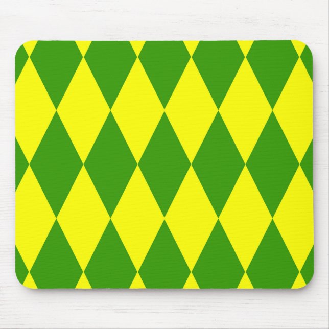 Grün Gelbe Harlekin-Karomuster  Mousepad (Vorne)