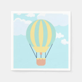 Grün-Gelbe Heißluftballon im Himmel Serviette