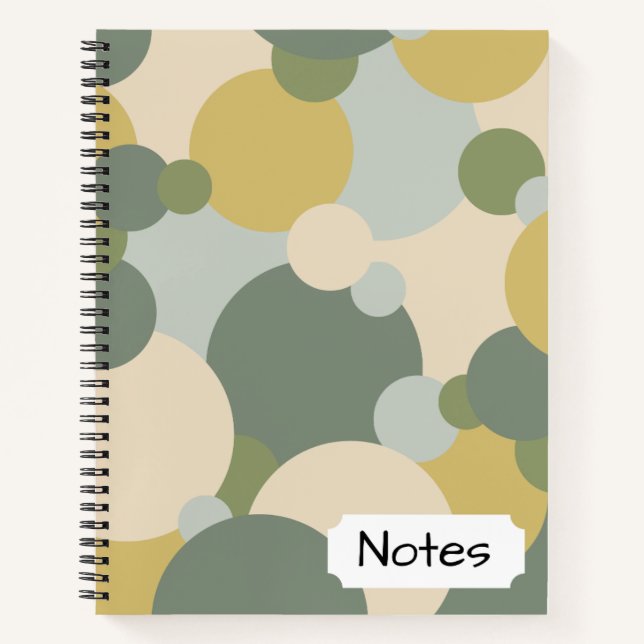 Grün-gelbe Moleküle Spiral Notebook Notizbuch (Vorderseite)