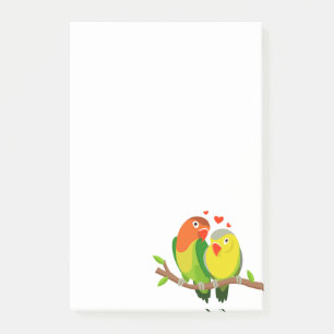 Grün Gelbe Unzertrennliche Liebe, Hochzeit, Verlob Post-it Klebezettel