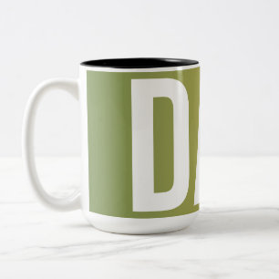 Grün gelber Gradient Wort Papa Tag Zweifarbige Tasse