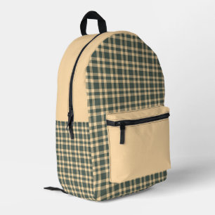 Grün Gelbes Karomuster Bedruckter Rucksack