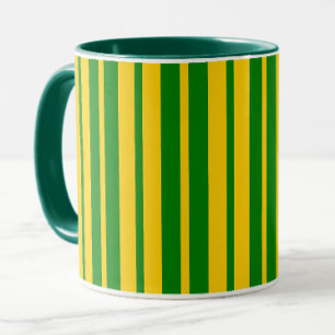 Grün gelbes stilvolles Streifenmuster Design Tasse