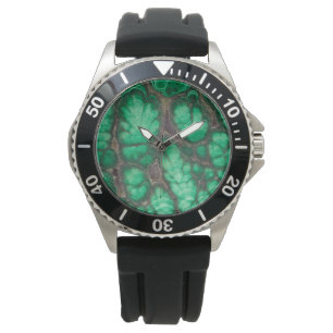 Grün gemusterter Malachit Armbanduhr