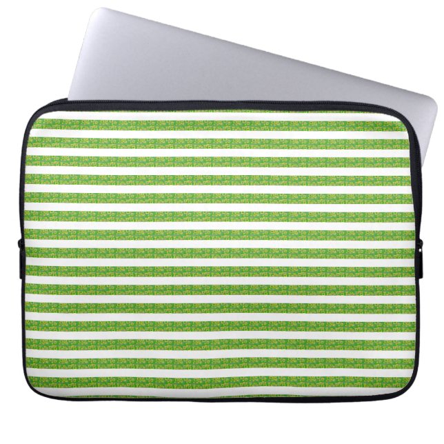 Grün Geometrisch  Laptopschutzhülle (Vorderseite)