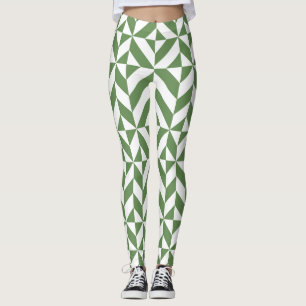 grün geometrisch leggings