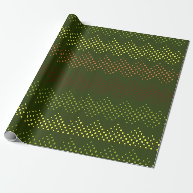 Grün gepunktetes Muster Geschenkpapier (Ungerollt)