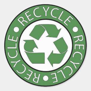 Grün gerecycelt runder aufkleber