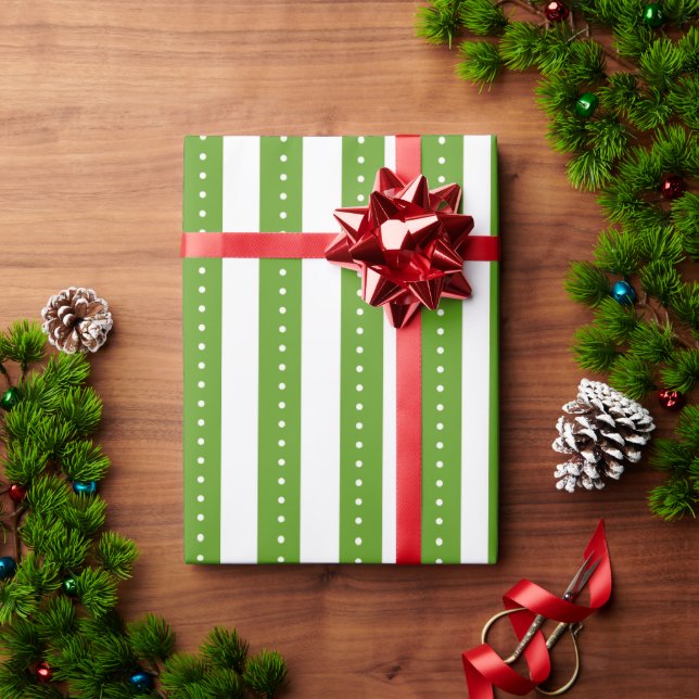 Grün gestreifte Geschenkpapier; Weihnachtsgeschenk Geschenkpapier (Feiertagsgeschenk)