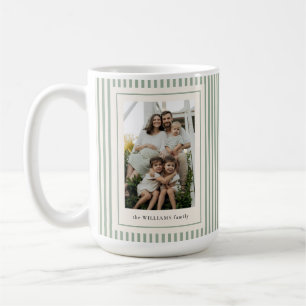 Grün gestreifte Weihnachtsfotos Kaffeetasse