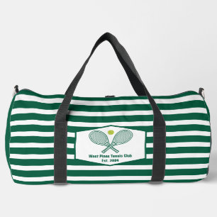 Grün gestreifter Tennis-Club Country Club Duffle Bag