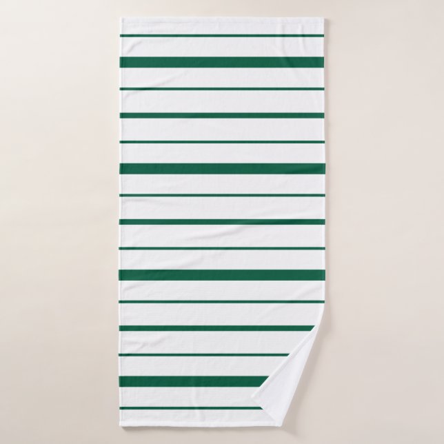 Grün gestreiftes Design, weißer Hintergrund Badehandtuch (Badehandtuch)