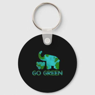 Grün Go Elefant Natur Klima Schutz Stunde Tag Schlüsselanhänger