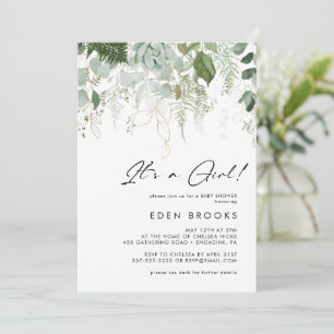 Grün & Gold Alles-in-einem-Babyshower: Es ist ein Einladung