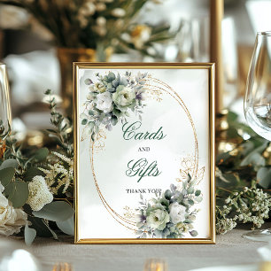 Grün Gold Aquarell Karten Und Geschenke Tischschil Poster