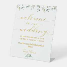 Grün & Gold Extravaganter Schriftart Kalligraphie  Sockelschild