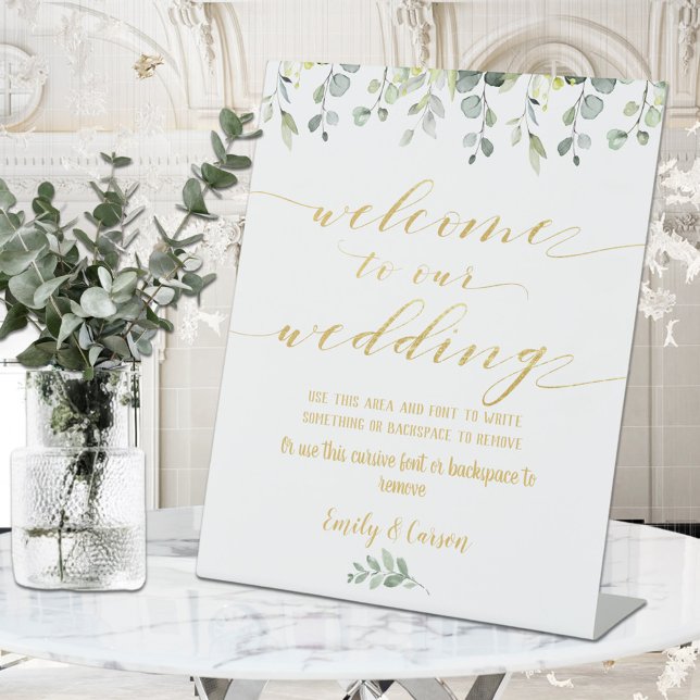 Grün & Gold Extravaganter Schriftart Kalligraphie  Sockelschild (Von Creator hochgeladen)