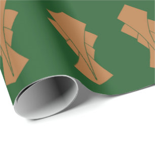 Grün-Gold-Fächerschwanz Geschenkpapier