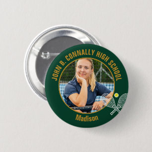 Grün Gold Tennisspieler Foto High School Button