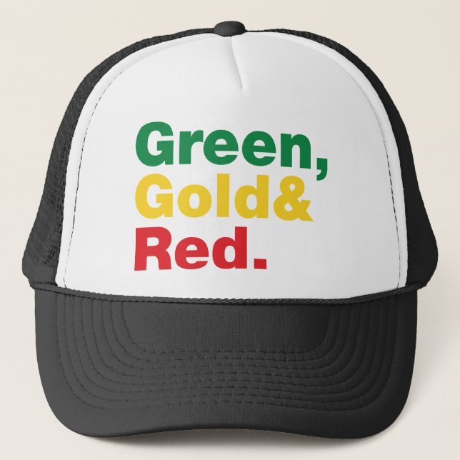 Grün, Gold u. Rot Truckerkappe (Vorderseite)
