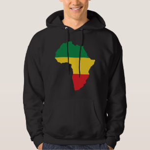 Grün, Gold u. rote Afrika-Flagge Hoodie