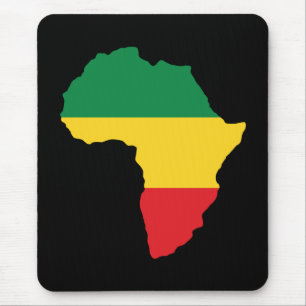 Grün, Gold u. rote Afrika-Flagge Mousepad