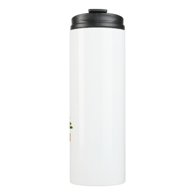 Grün, Gold und Geschenke mit grünem Baum Thermosbecher (Vorderseite)